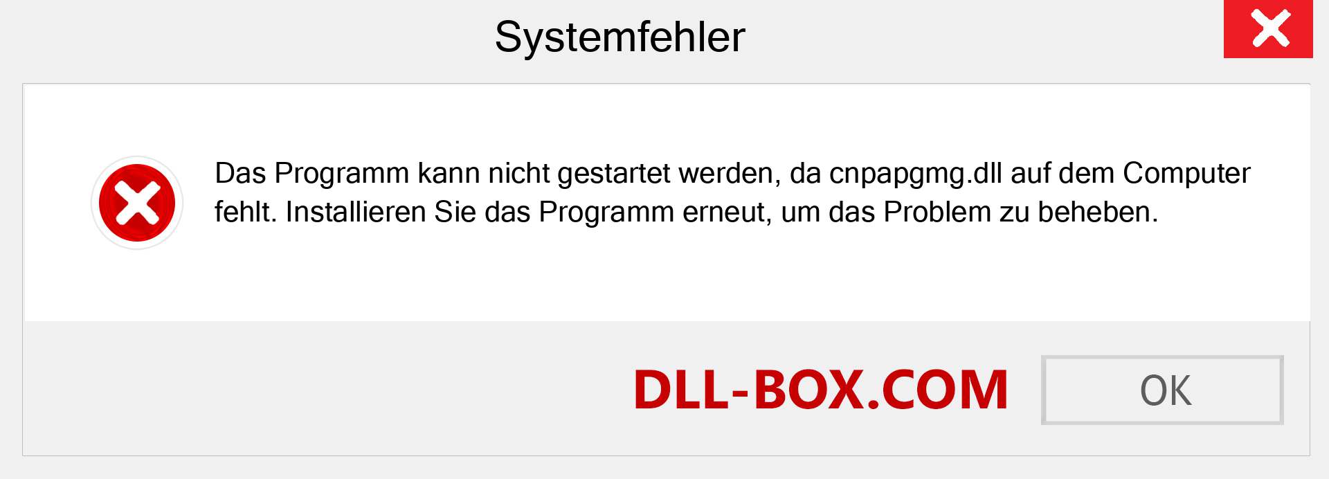 cnpapgmg.dll-Datei fehlt?. Download für Windows 7, 8, 10 - Fix cnpapgmg dll Missing Error unter Windows, Fotos, Bildern